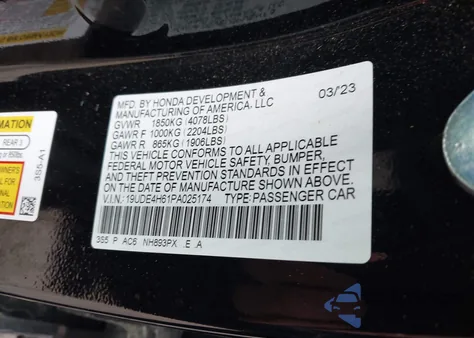 2023 Acura Integra A-Spec Technology z USA, uszkodzony, nr VIN 19UDE4H61PA025174